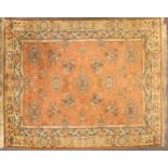 A machine woven oriental style rug