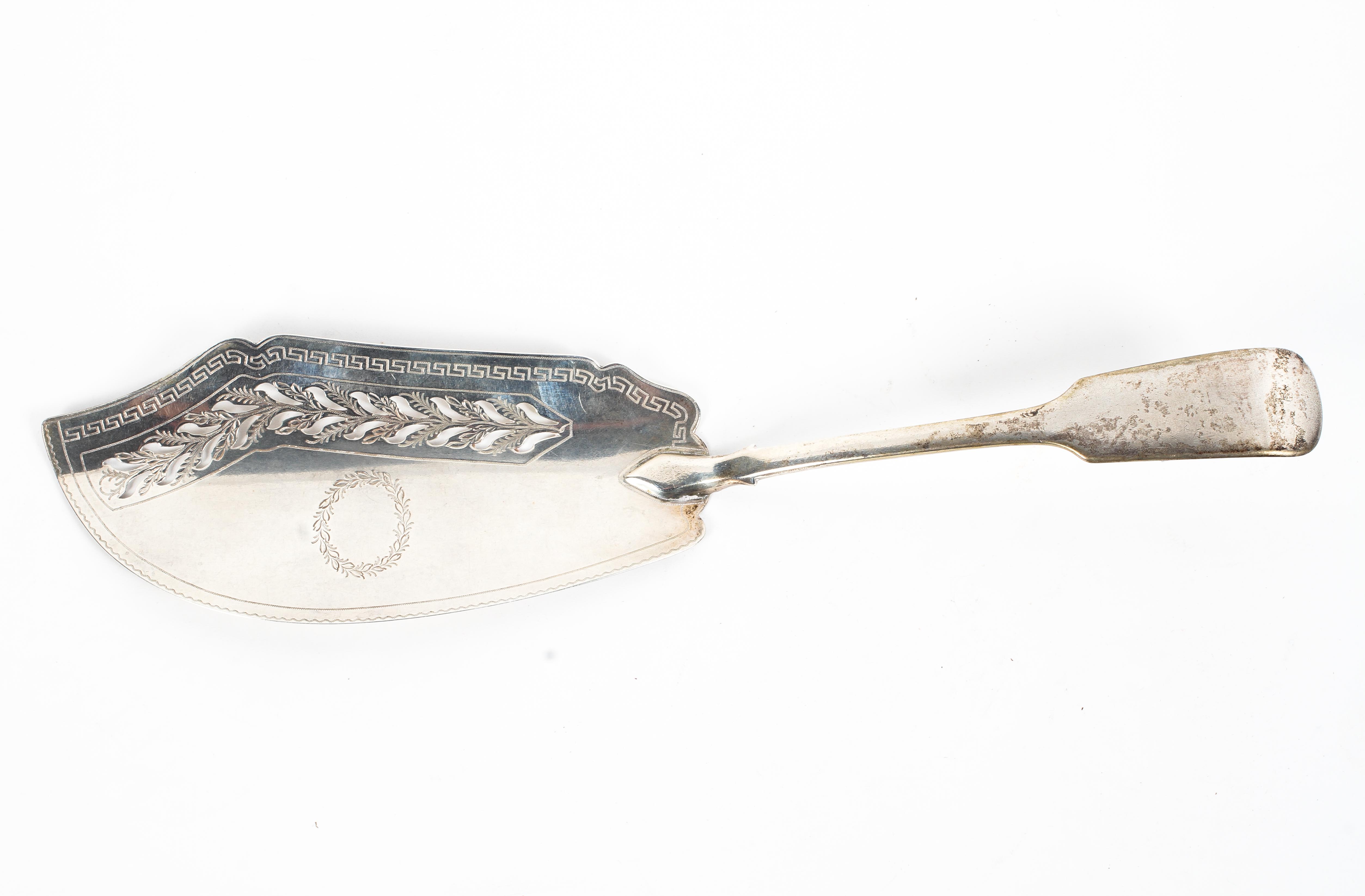 A Georgian sterling silver fish slice. by Charles Fox London 1807, 4.0ozt.