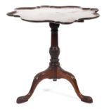 A Georgian style reproduction mahogany tilt-top tripod table, 20th century,