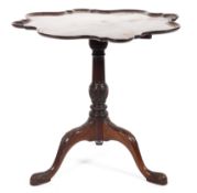 A Georgian style reproduction mahogany tilt-top tripod table, 20th century,