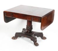 A William IV rosewood sofa table,