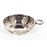 A sterling silver single handled Quaish with chased design by CJ Vander Ltd, London,1973, 4.