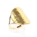 A 9ct gold signet ring made up from a George IV sovereign coin, soldered to a yellow gold shank.