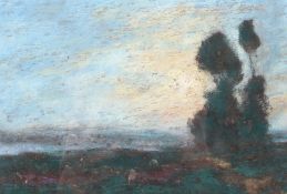 Circle of Walter Montague Smyth, British (1863-1965), pastel on landscape in gilt frame,