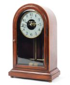 An Electric Boule mahogany mantel clock,