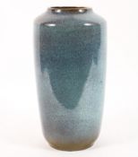 A West German oviform vase, glazed in tones of pale speckled blue, moulded W.