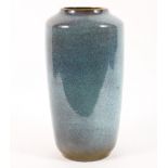 A West German oviform vase, glazed in tones of pale speckled blue, moulded W.