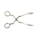 A pair of profusely decorated Swedish white metal tongs 63 g