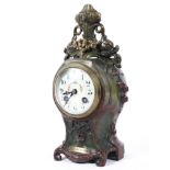 A French 'bronzed' metal striking mantel clock, late 19th century,