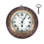 A Christie & Wilson (Glasgow) ship's clock, on oak mount,