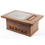 A Japanese Hibachi, with part glazed top and lidded compartment, above three short drawers,