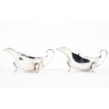 A pair of sterling silver sauce boats by Barker Brothers Silver Ltd, Birmingham, 1936, 6.0ozt.
