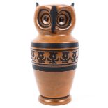 An Aldo Londi for Bitossi 1960's large tulip pattern owl in a brown and black glaze.