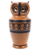 An Aldo Londi for Bitossi 1960's large tulip pattern owl in a brown and black glaze.