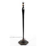 A chinoiserie lacquered floor lamp, of baluster faceted form, on petal shaped base,
