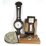 Two 20th century barometers and other items