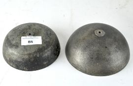 Two cast metal bell ends,