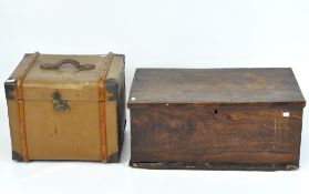 A small oak blanket box, with hinged lid, 33cm x 77cm x 47cm,