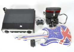 Assorted items, to include a record player, cased set of binoculars,