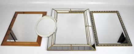 Four 20th century mirrors, of various sizes.