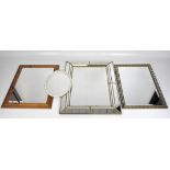 Four 20th century mirrors, of various sizes.