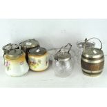 Seven assorted biscuit barrels,