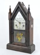 WM. L. Gilbert Clock Company steeple clock with enamelled face stamped J Curzner