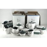 A collection of Denby 'Greenheart' ceramics including tea and coffee pot, butter dish,