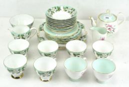 A Gladstone bone china 'Montrose' patterned part tea service
