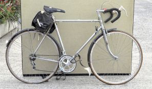 A Carlton Cycles, 'Worksop' racing bicycle with silvered metal frame,