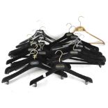 A collection of designer clothes hangers,