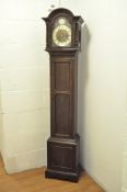 A 1920's Grandmother longcase clock, stained oak case,