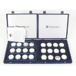 Silver coins - History of the RAF, fourth eight proof £5 coin collection, in Royal Mint boxes,