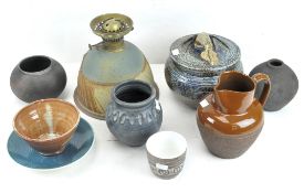 A collection of assorted studio pottery wares,