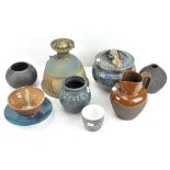 A collection of assorted studio pottery wares,