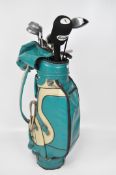 A set of golf clubs by Masters Xenon, Chicago Golf DIstance, and other makes,