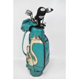 A set of golf clubs by Masters Xenon, Chicago Golf DIstance, and other makes,