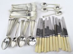 A collection of Sheffield plated flatware,