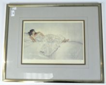 Sir William Russel Flint, (Scottish 1880-1969) A limited edition framed print of a reclining lady