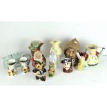 A large collection of Toby jugs and other ceramics, including a Sadler car shaped teapot, no 820236,