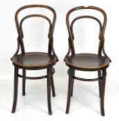 A pair of Bentwood mahogany chairs,