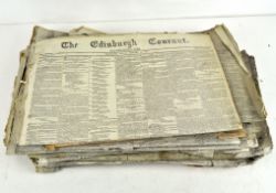 A collection of 19th century newspapers from primarily from The Times and The Edinburgh Courant