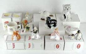 A collection of fifteen Wade ceramic figures and ware, various designs and models,