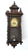 An early/mid 20th century Vienna wall clock , mahogany cased,