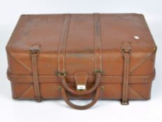 A vintage travelling case wardrobe, with hangers,