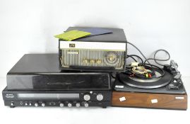 A Garrard Laboratory single record player with a Masters Voice 'Cavalier' and a Sanyo Music Centre