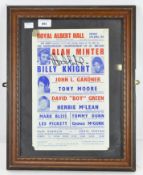 A Royal Albert Hall poster advertising boxing matches led by Alan Minter and Billy Knight from