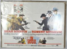 A large original colour film poster 5 card stud, starring Dean Martin and Robert Mitchum,