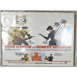 A large original colour film poster 5 card stud, starring Dean Martin and Robert Mitchum,