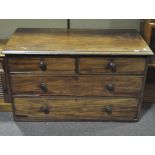 A Victorian mahogany chest of drawers, comprising two short over two long drawers,